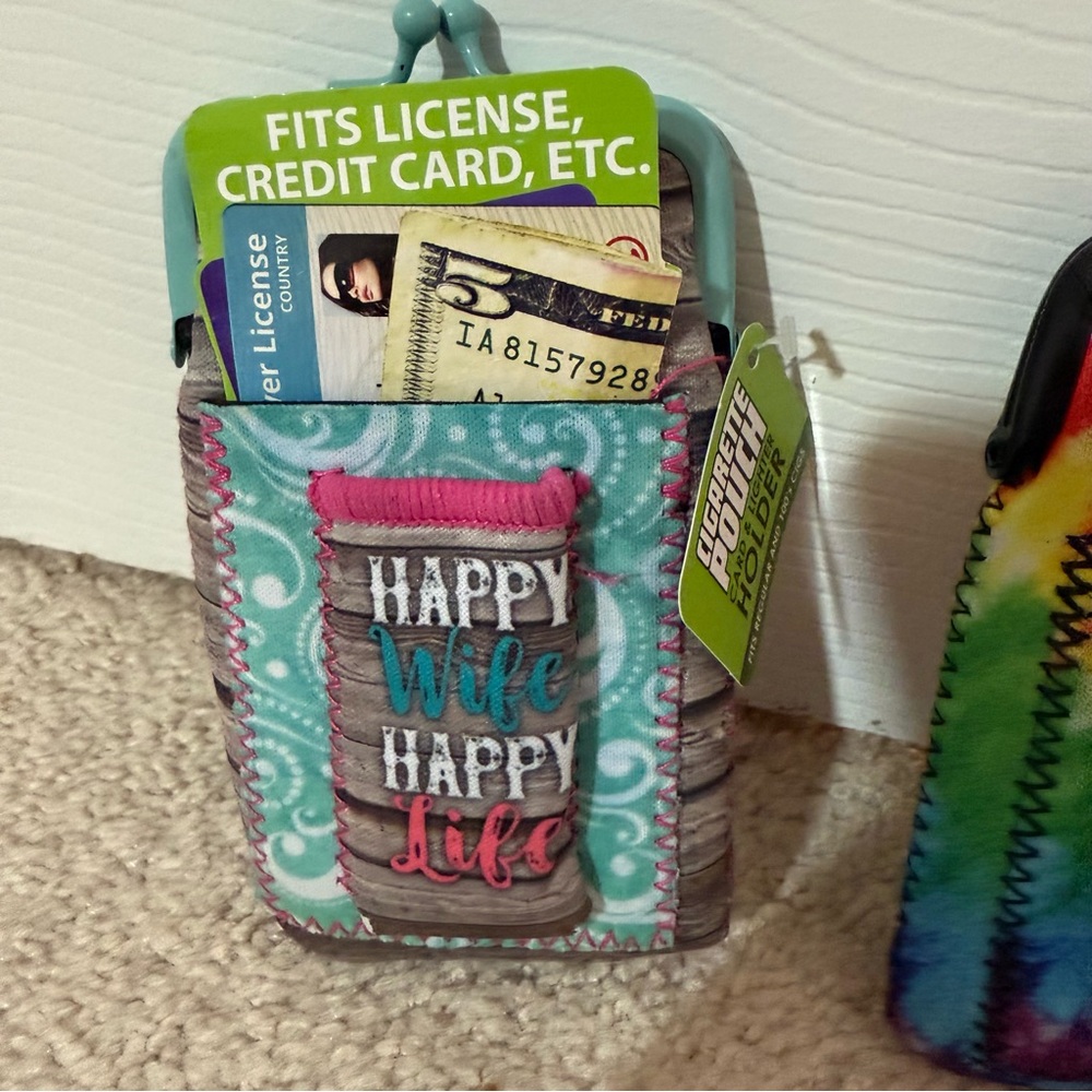 Happy Wife Happy Life Turquoise Phone Card or Cigarette Holder